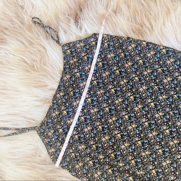 Vintage 90s y2k Black Floral Slip Midi Dress Wedding Event Formal - Picture 7 of 8